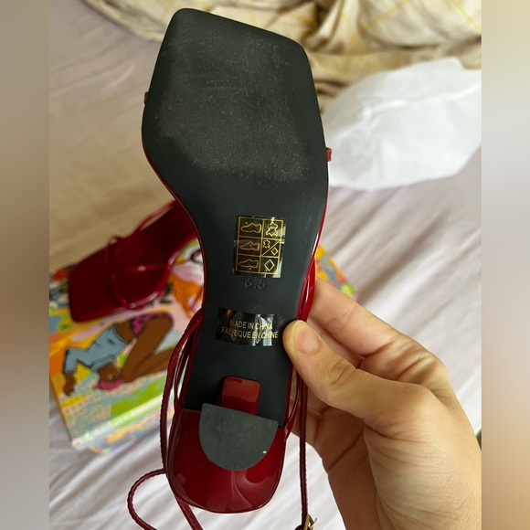 Jeffrey Campbell Burgundy Strappy Heels - Picture 5 of 9